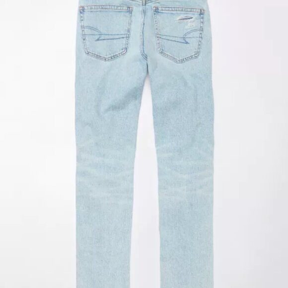 AE Stretch Super High-Waisted Ripped Ankle Straight Jean - Picture 5 of 8